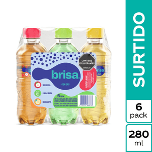 Agua saborizada Brisa surtida 6undx280ml c/u