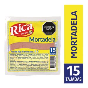 Mortadela de pollo Rica 15 tajadas x250g