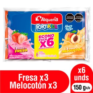 Alimento Lácteo Alquería Fortikids Surtido Bolsa x6 Und x150 grs