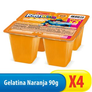 Gelatina Alquería Fortikids Naranja x4 Und x90 grs