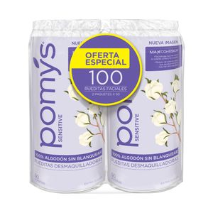 Rueditas Faciales Desmaquilladoras Pomys 2 paquetes x 100und