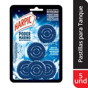 Desinfectante para Inodoros Harpic Pastillas Azules x5und