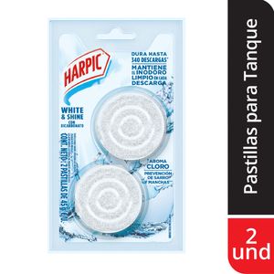 Desinfectante para Inodoros Harpic Pastillas Sin Color x2und