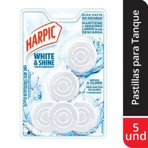 Desinfectante para Inodoros Harpic Pastillas Sin Color x5und