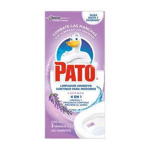 Pastilla Limpiador Adhesivo Continuo Para Inodoros 4 En 1 Lavanda Pato x 30g