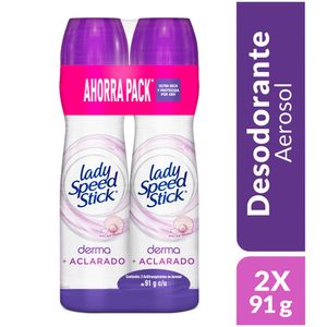 Desodorante Mujer Lady Speed Stick Spray Derma + Aclarado 91g x2 Unidades