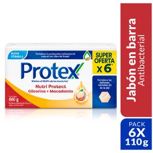 Jabón Antibacterial Protex Nutri Protect Macadamia Barra 110 grs x6 Und