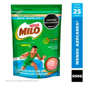 Alimento Milo en polvo bajo en azúcar bolsa x500g