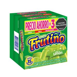 Gelatina Frutino Limon Fresa Frutos Rojos x3 Und x14grs