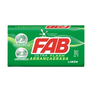 Jabon Fab Barra Ultraflash Arrancagrasa Limon x300grs